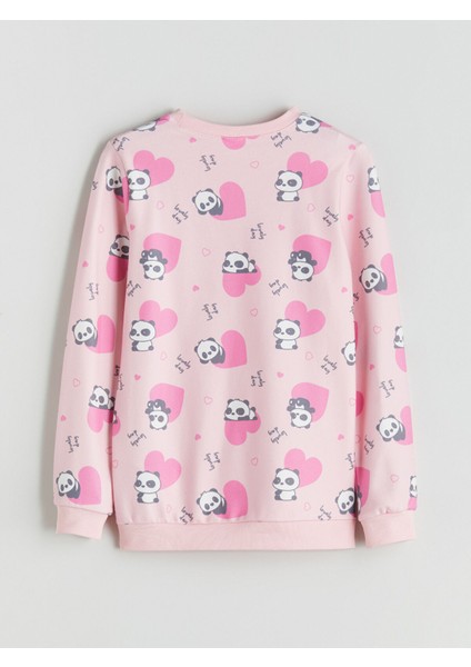 Yeni Sezon Bisiklet Yaka Baskılı Kız Çocuk Pijama Takımı fırsatları
