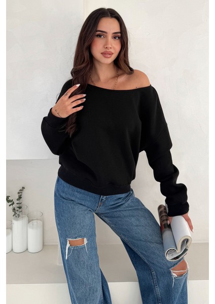 Kadın Omuz Detaylı Polar Sweatshirt – Rahat & Feminen Stil