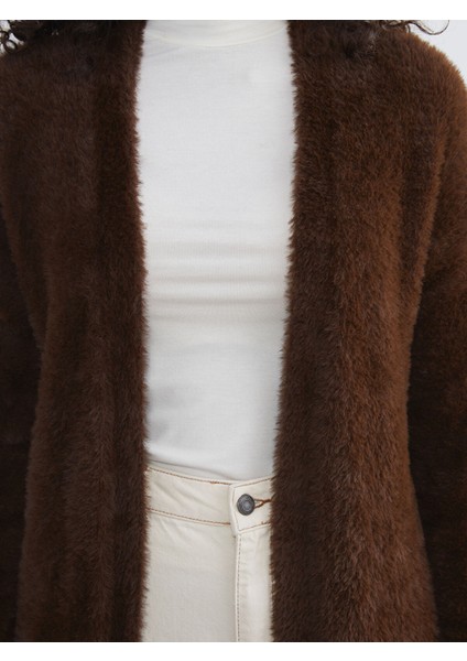 Yeni Sezon Şal Yaka Kadın Pelüş Triko Hırka modelleri