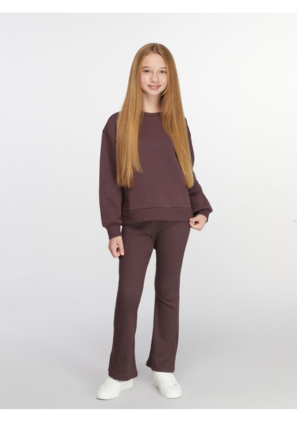 Yeni Sezon Beli Lastikli Ispanyol Paça Kız Çocuk Tayt