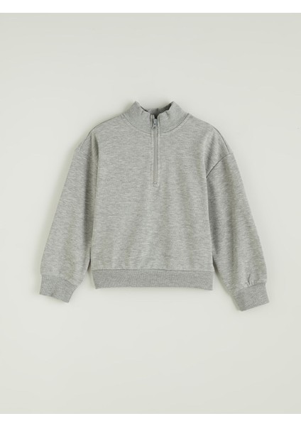 Yeni Sezon Dik Yaka Kız Çocuk Sweatshirt