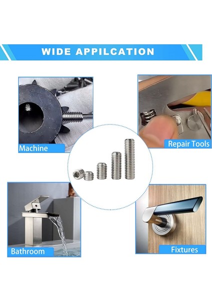 Setskur Civata M3 - M4 - M5 Paslanmaz Çelik Inox 20 Adet Dın 916 A2 Kalite modelleri