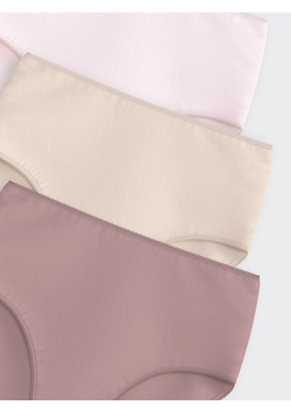 Yeni Sezon Büyük Beden Yüksek Bel Düz Klasik Külot 3'lü modelleri