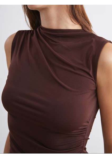 Yeni Sezon Dik Yaka Büzgülü Bluz modelleri