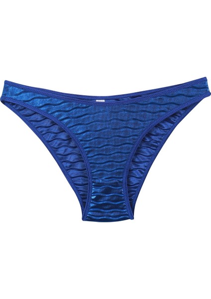 Kadın Mavi Dalga Desenli Parlak 2'li Slip modelleri