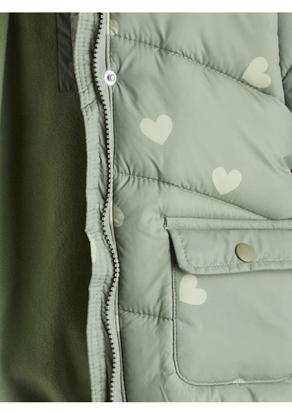 Yeni Sezon Kapüşonlu Uzun Kollu Kız Çocuk Şişme Mont modelleri