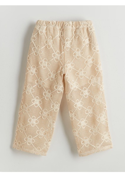 Yeni Sezon Beli Lastikli Çiçekli Kız Çocuk Dantel Pantolon fiyatları