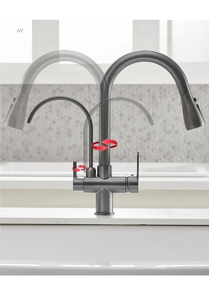 Mutfak Evye Bataryası Dual Flow Su Arıtma Çıkışlı Antrasit Gri Yeni Model Fiskiyeli 7 Yıl Garanti modelleri