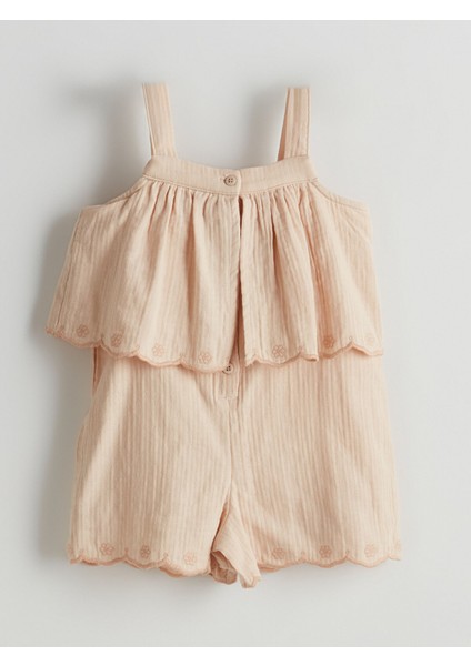 Yeni Sezon Kare Yaka Fırfırlı Kız Çocuk Salopet modelleri