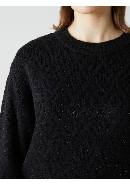 Yeni Sezon Bisiklet Yaka Baklava Desenli Kadın Triko Kazak modelleri