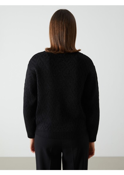 Yeni Sezon Bisiklet Yaka Baklava Desenli Kadın Triko Kazak fırsatları