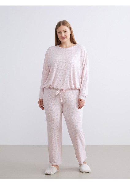 Yeni Sezon Bisiklet Yaka Puantiyeli Kadın Pijama Takımı fiyatları