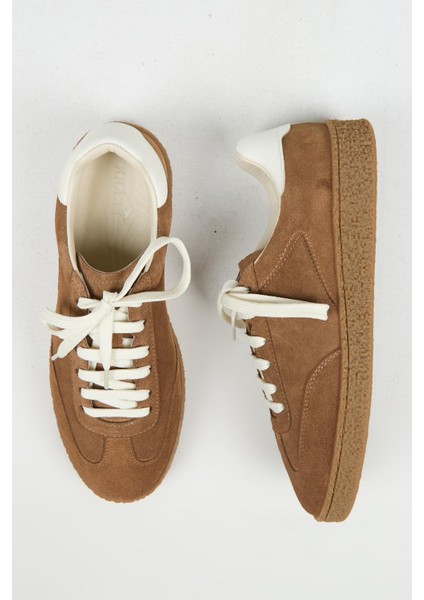 Palminteri 2 Erkek Hakiki Deri Bağcıklı Kum-Ekru Sneakers