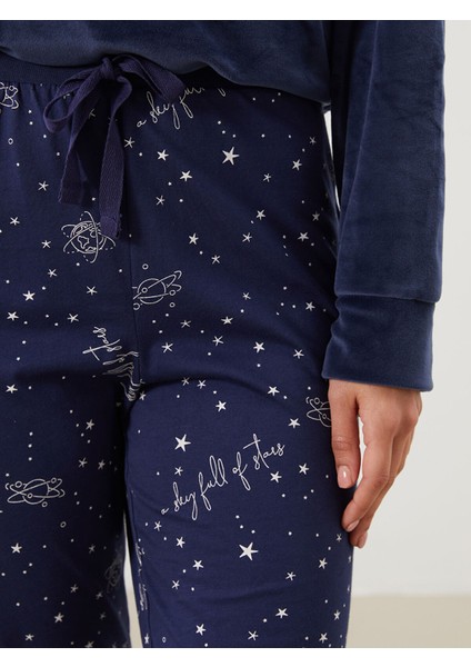 Yeni Sezon Beli Lastikli Baskılı Kadın Jogger Pijama Altı fırsatları