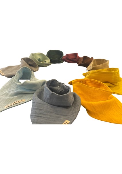 %100 Pamuk 4 Katlı Yumuşak Fular Önlük 10LU Erkek Set modelleri