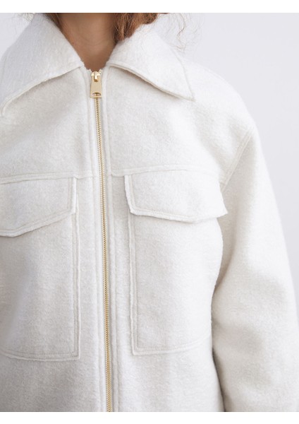 Yeni Sezon Gömlek Yaka Kadın Kaşe Ceket modelleri