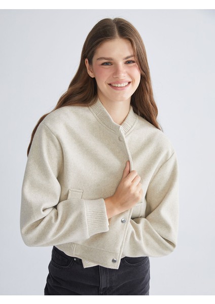 Yeni Sezon Kolej Yaka Kadın Kaşe Mont