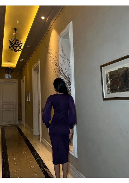 Skuba Kumaş Elbise Mor 583193 modelleri