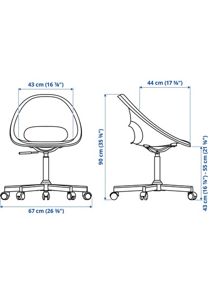 Eldberget/malskar Çalışma Sandalyesi Bej Beyaz Mindersiz fiyatları