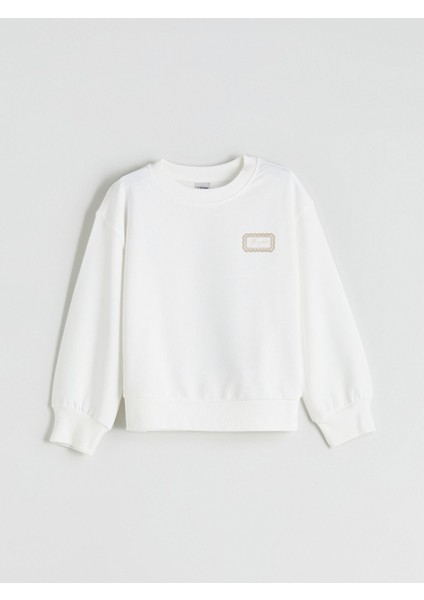 Yeni Sezon Bisiklet Yaka Baskılı Kız Çocuk Sweatshirt 2'li fiyatları