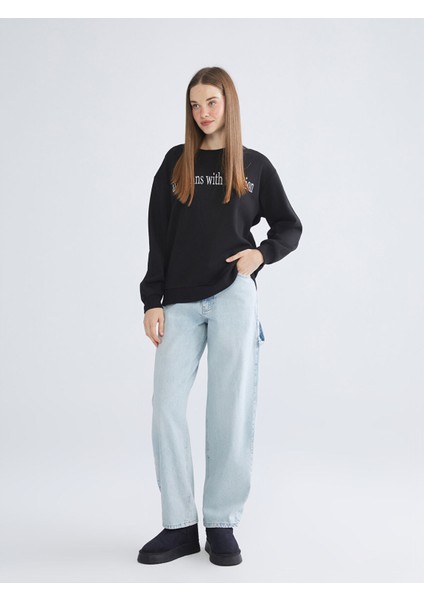 Yeni Sezon Baggy Fit Kadın Jean Pantolon