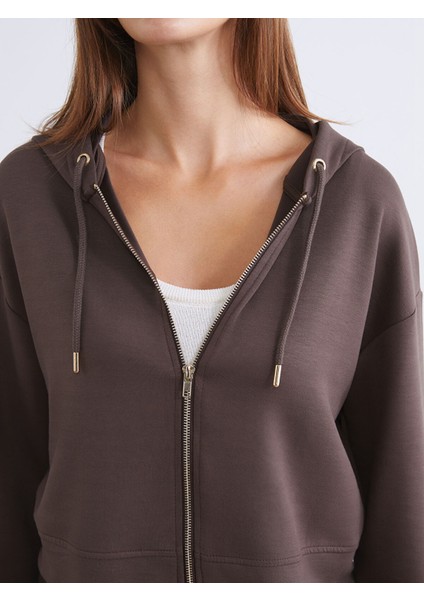 Yeni Sezon Kapüşonlu Kadın Fermuarlı Sweatshirt modelleri