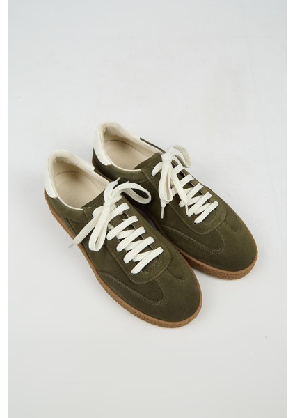 Palminteri 2 Erkek Hakiki Deri Bağcıklı Haki-Ekru Sneakers modelleri