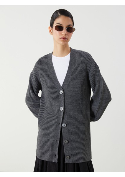 Yeni Sezon V Yaka Kadın Triko Hırka