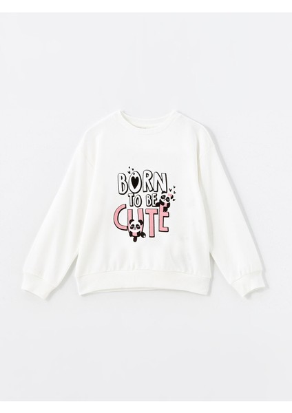 Yeni Sezon Bisiklet Yaka Baskılı Kız Çocuk Sweatshirt fiyatları