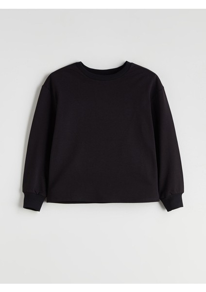 Yeni Sezon Bisiklet Yaka Kız Çocuk Sweatshirt