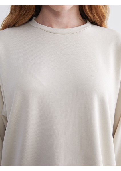 Yeni Sezon Bisiklet Yaka Oversize Kadın Sweatshirt modelleri
