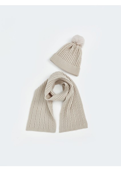 Yeni Sezon Ponpon Detaylı Kız Çocuk Atkı ve Bere Takım