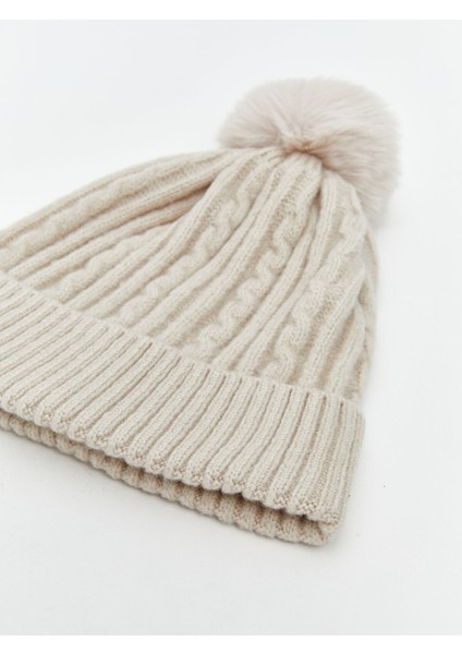 Yeni Sezon Ponpon Detaylı Kız Çocuk Atkı ve Bere Takım modelleri