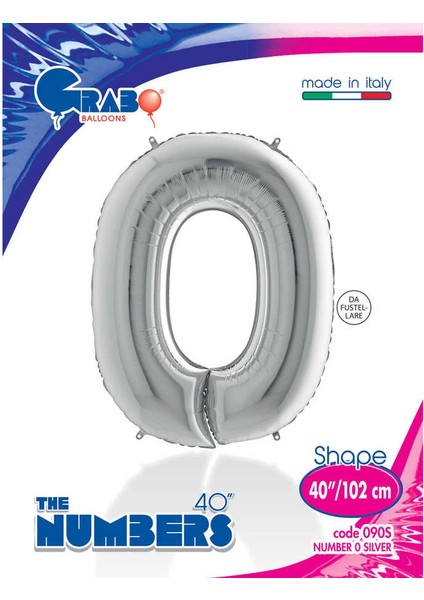 0 Rakam Supertrend Gümüş Folyo Balon 40"