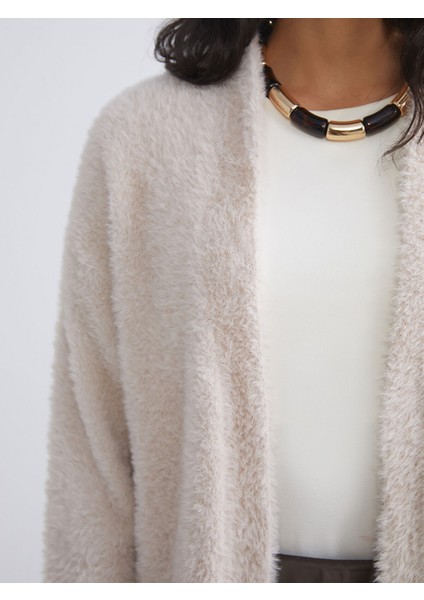 Yeni Sezon Şal Yaka Kadın Pelüş Triko Hırka modelleri