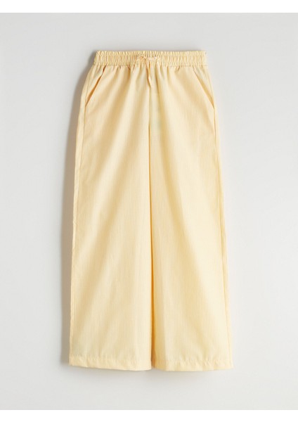 Yeni Sezon Beli Lastikli Çizgili Kız Çocuk Pantolon