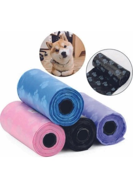 4lü Evcil Hayvanlar Için Pati Desenli Kedi Köpek Kaka Poşeti Torbası