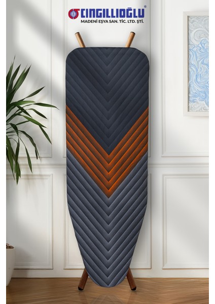 Eskitme Üçgen Motif Isıya Dayanıklı Ütü Masası Kılıfı Örtüsü Bezi