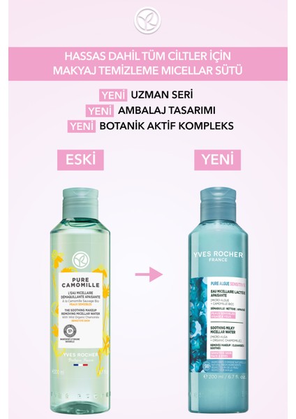 Yüz&makyaj Temizleme Micellar Sütü-Hassas Dahil Tüm Cilt-Pure Algue Sensitive Botanik Kompleks 200ML