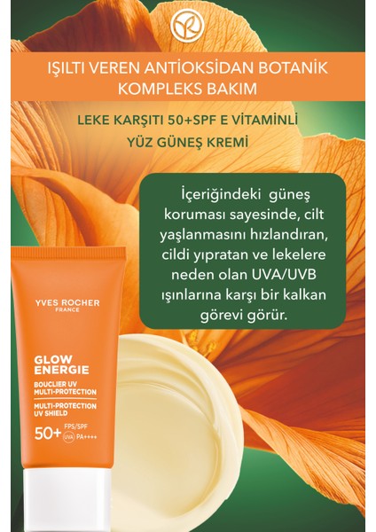 Leke Karışıtı 50 Spf Yüz Güneş Kremi- E Vitamin- Işıtı Veren Antioksidan Kompleks Glow Energie 30ML