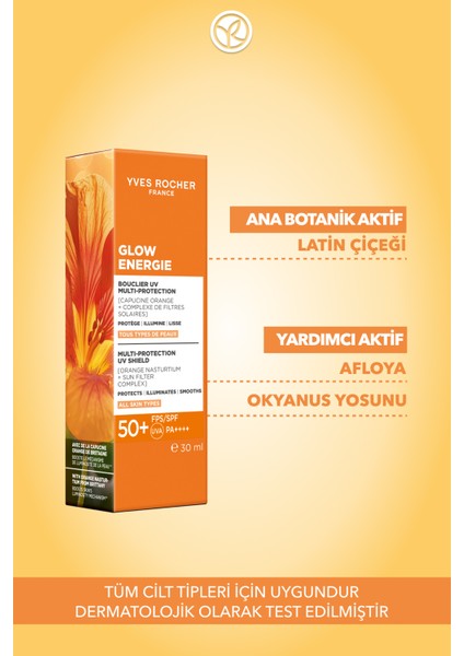 Leke Karışıtı 50 Spf Yüz Güneş Kremi- E Vitamin- Işıtı Veren Antioksidan Kompleks Glow Energie 30ML