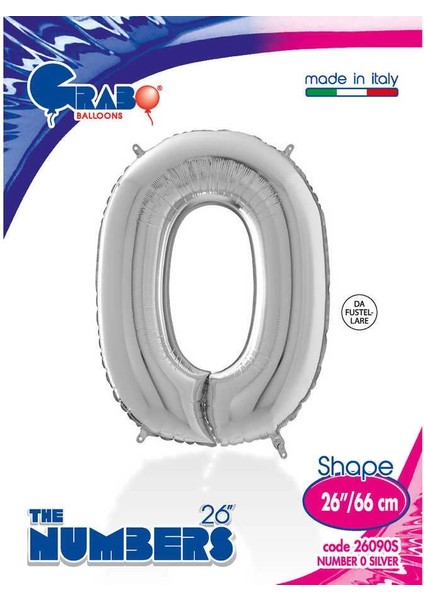 0 Rakam Supertrend Gümüş Folyo Balon 26"