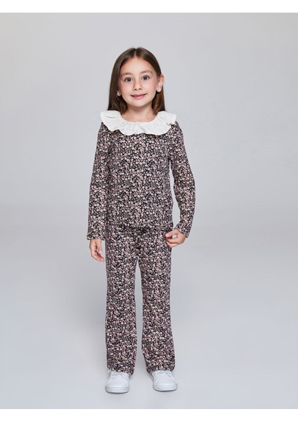 Yeni Sezon Beli Lastikli Ispanyol Paça Kız Çocuk Tayt