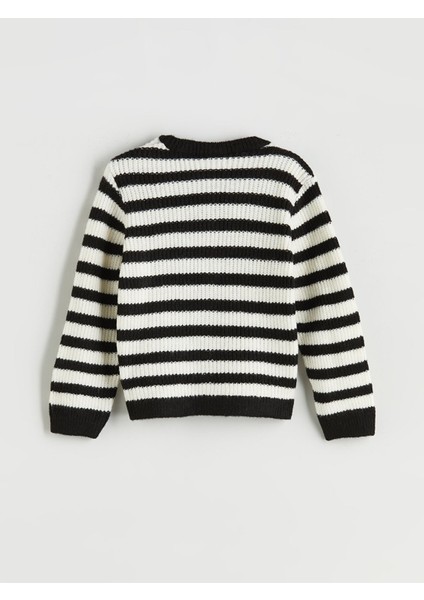 Yeni Sezon Bisiklet Yaka Çizgili Kız Çocuk Triko Kazak fiyatları