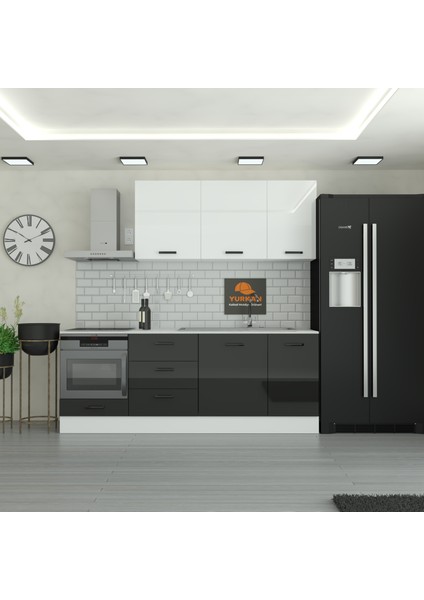 225 cm Mutfak Dolabı Mdf Kapak Tezgah Dahil YRKN225 99