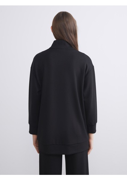 Yeni Sezon Dik Yaka Oversize Kadın Sweatshirt Tunik fırsatları