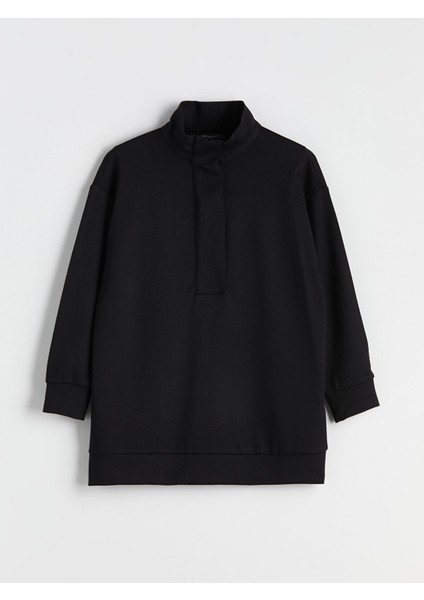 Yeni Sezon Dik Yaka Oversize Kadın Sweatshirt Tunik indirimleri