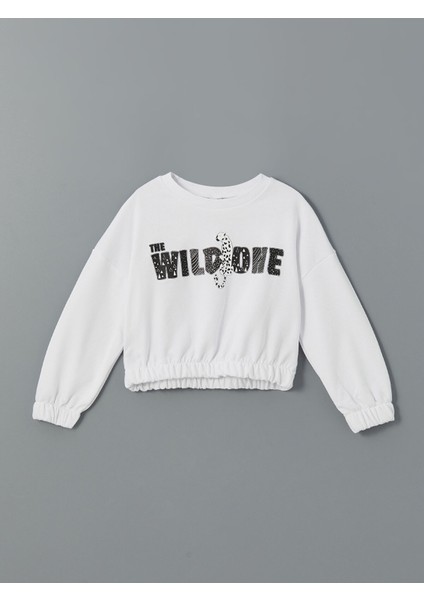 Yeni Sezon Bisiklet Yaka Kız Çocuk Sweatshirt