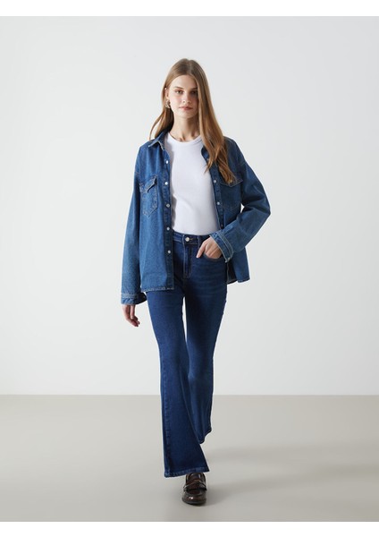 Yeni Sezon Mars Flare Kadın Jean Pantolon