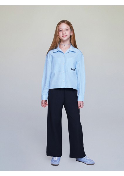 Yeni Sezon Uzun Kollu Çizgili Kız Çocuk Gömlek modelleri